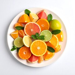 Colorful citrus slices on a plate (1)