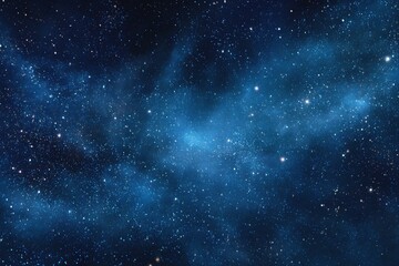 Fototapeta premium Starry sky background, blue night sky full of stars, glowing stars in the dark space, starry background, dark night, stars in the distance, starlight, dark background with a blue glow, night sky. 
