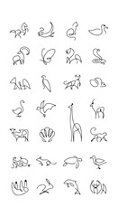 Animals logos collection. Animal logo set. Isolated on White background