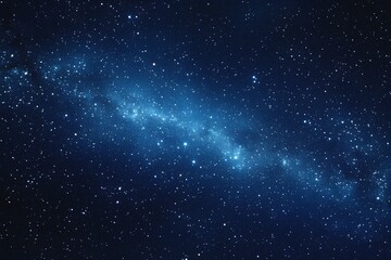 Starry sky background, blue night sky full of stars, glowing stars in the dark space, starry background, dark night, stars in the distance, starlight, dark background with a blue glow, night sky.	
