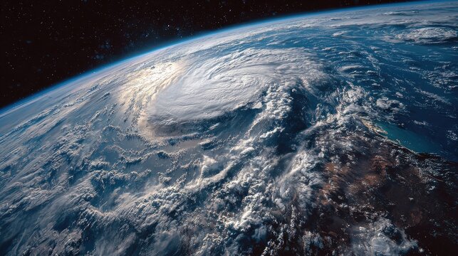 Top down Satellite view Panoramic sweep of Earths entire circumference recorded simultaneously by several strategically placed satellites