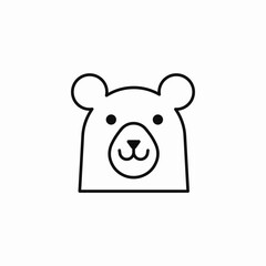 bear cub simple icon sign vector
