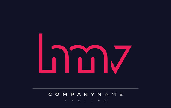 HMV abstract letter logo design. Modern Business Logo Design With Abstract Typography and Contemporary Style