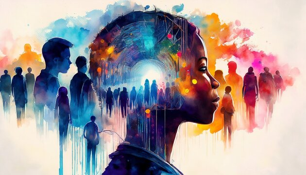 cyber activism and social media cyber activism ai powered social media advocacy futuristic digital activism watercolor style