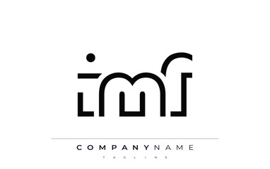 Naklejka premium IMF abstract letter logo design. Modern Business Logo Design With Abstract Typography and Contemporary Style