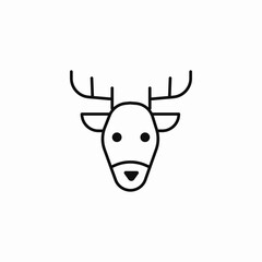 reindeer head antlers icon sign vector