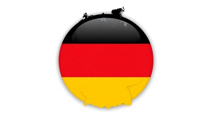 German flag, map overlay