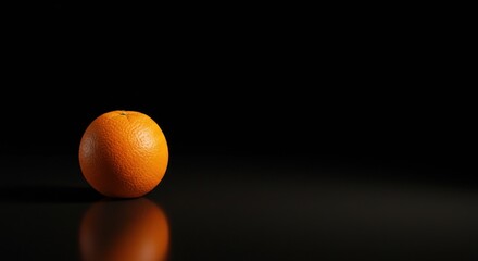 Single orange on black (2)