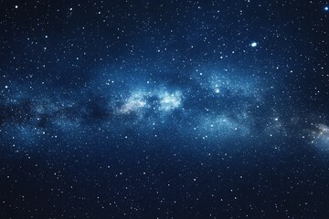Obraz premium Starry sky background, blue night sky full of stars, glowing stars in the dark space, starry background, dark night, stars in the distance, starlight, dark background with a blue glow, night sky. 