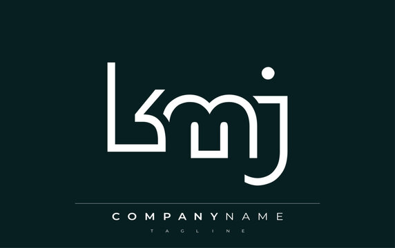 KMJ abstract letter logo design. Modern Business Logo Design With Abstract Typography and Contemporary Style