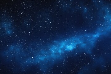 Obraz premium Starry sky background, blue night sky full of stars, glowing stars in the dark space, starry background, dark night, stars in the distance, starlight, dark background with a blue glow, night sky. 