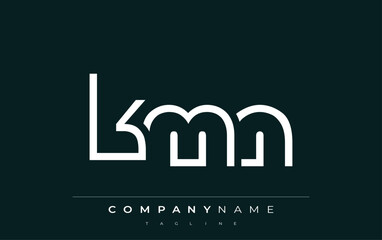KMN abstract letter logo design. Modern Business Logo Design With Abstract Typography and Contemporary Style