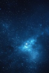 Obraz premium Starry sky background, blue night sky full of stars, glowing stars in the dark space, starry background, dark night, stars in the distance, starlight, dark background with a blue glow, night sky. 