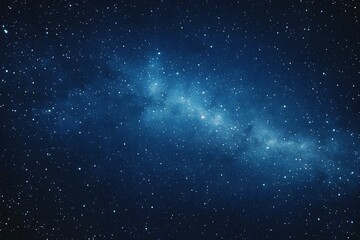 Naklejka premium Starry sky background, blue night sky full of stars, glowing stars in the dark space, starry background, dark night, stars in the distance, starlight, dark background with a blue glow, night sky. 