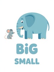 Obraz premium Cute Educational Illustration of Big and Small Animals