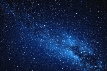 Obraz premium Starry sky background, blue night sky full of stars, glowing stars in the dark space, starry background, dark night, stars in the distance, starlight, dark background with a blue glow, night sky. 