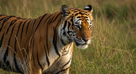 Obraz premium Tiger in tall grass