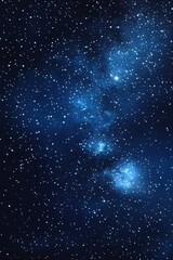 Fototapeta premium Starry sky background, blue night sky full of stars, glowing stars in the dark space, starry background, dark night, stars in the distance, starlight, dark background with a blue glow, night sky. 
