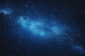 Obraz premium Starry sky background, blue night sky full of stars, glowing stars in the dark space, starry background, dark night, stars in the distance, starlight, dark background with a blue glow, night sky. 