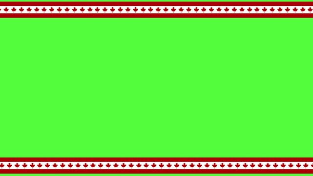 Canada flag moving frame animation. Canada  flag animation on green screen background