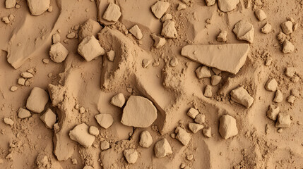 Clay soil texture. Loose soil with clay. Vector illustration
