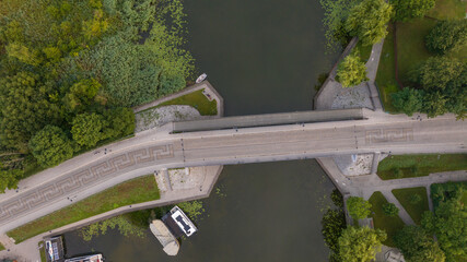 aerial view of a bridge