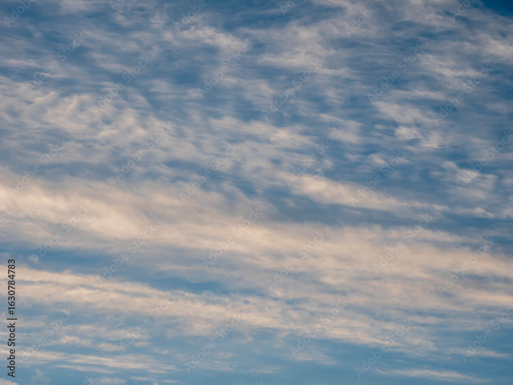 Wall mural blue cloudy sky, nature background for design. clouds have random shape and form.