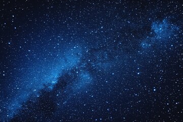 Starry sky background, blue night sky full of stars, glowing stars in the dark space, starry background, dark night, stars in the distance, starlight, dark background with a blue glow, night sky.	
