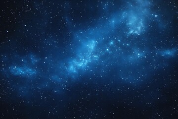 Starry sky background, blue night sky full of stars, glowing stars in the dark space, starry background, dark night, stars in the distance, starlight, dark background with a blue glow, night sky.	

