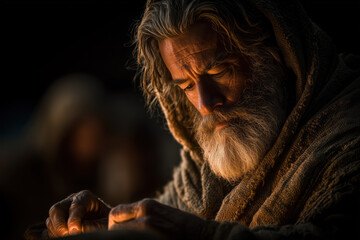 Portrait of Biblical Old Man. Patriarch Abraham, Jacob or Paul