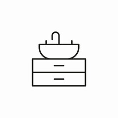 bathroom sink cabinet icon sign vector