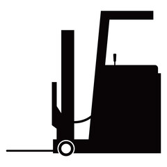 リーチフォークリフト　モノクロ　イラスト　ベクター