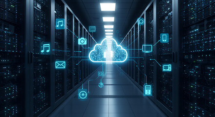 Advanced Server Room Infrastructure Illuminating Secure Cloud Computing and Big Data Management Solutions for Digital Transformation and Global Connectivity