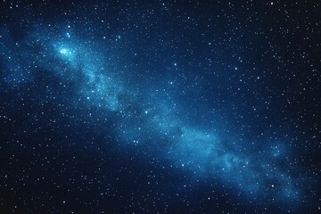 Obraz premium Starry sky background, blue night sky full of stars, glowing stars in the dark space, starry background, dark night, stars in the distance, starlight, dark background with a blue glow, night sky. 