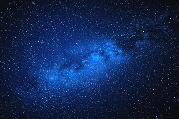 Obraz premium Starry sky background, blue night sky full of stars, glowing stars in the dark space, starry background, dark night, stars in the distance, starlight, dark background with a blue glow, night sky. 