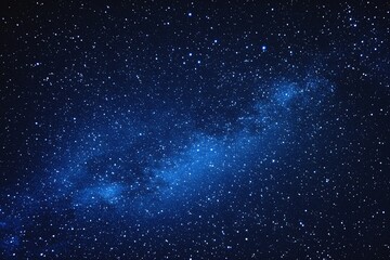 Obraz premium Starry sky background, blue night sky full of stars, glowing stars in the dark space, starry background, dark night, stars in the distance, starlight, dark background with a blue glow, night sky. 