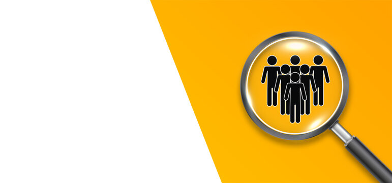 Vacant banner on copy space empty white background. Concept of career, recruitment, vacancy and human resources. 3D Vector.