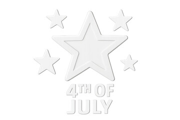 Obraz premium Sparkling white stars celebrating independence day against transparent backdrop