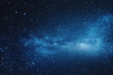 Obraz premium Starry sky background, blue night sky full of stars, glowing stars in the dark space, starry background, dark night, stars in the distance, starlight, dark background with a blue glow, night sky. 