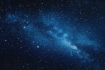 Obraz premium Starry sky background, blue night sky full of stars, glowing stars in the dark space, starry background, dark night, stars in the distance, starlight, dark background with a blue glow, night sky. 
