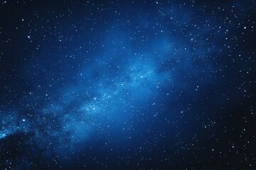 Obraz premium Starry sky background, blue night sky full of stars, glowing stars in the dark space, starry background, dark night, stars in the distance, starlight, dark background with a blue glow, night sky. 