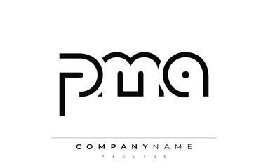 PMA abstract letter logo design. Modern Business Logo Design With Abstract Typography and Contemporary Style