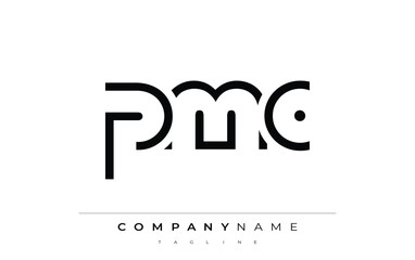 PMC abstract letter logo design. Modern Business Logo Design With Abstract Typography and Contemporary Style