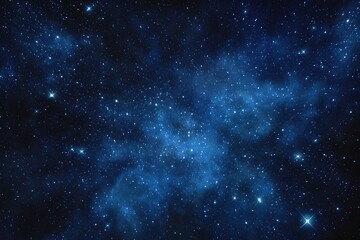 Starry sky background, blue night sky full of stars, glowing stars in the dark space, starry background, dark night, stars in the distance, starlight, dark background with a blue glow, night sky.	

