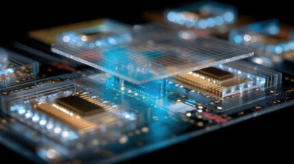 An image showing the layering process of a microLED display being integrated with a thinfilm transistor focusing on the precision of the alignment between layers.