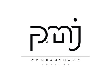 PMJ abstract letter logo design. Modern Business Logo Design With Abstract Typography and Contemporary Style