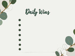 Elegant Daily Wins Journal Page Template