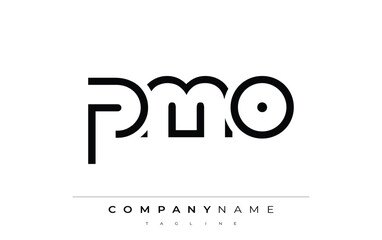 PMO abstract letter logo design. Modern Business Logo Design With Abstract Typography and Contemporary Style
