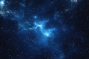 Fototapeta premium Starry sky background, blue night sky full of stars, glowing stars in the dark space, starry background, dark night, stars in the distance, starlight, dark background with a blue glow, night sky. 