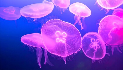 Pink jellyfish in an aquarium